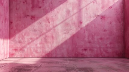 Sticker - A pink room with a wall that is painted pink