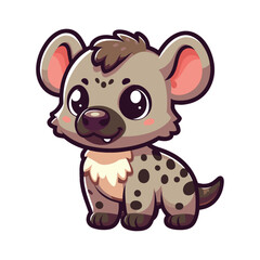 Cute hyena cartoon colorful vector illustration