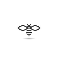 Sticker - Bee logo simple icon with shadow