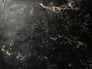 Wall Mural - Black weathered scratched rock surface