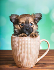 Poster - Cute dog in a cup