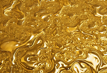 Poster - Glowing fluid liquid gold texture