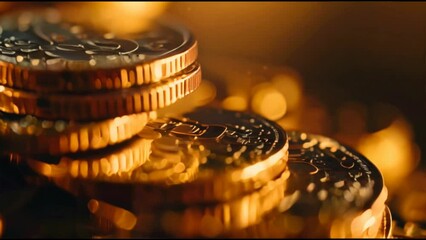 Aufkleber - A pile of gold coins with the word 