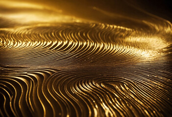 Poster - Golden Energy Flow Abstract Background with Shiny Gold Waves and Energetic Patterns