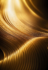 Aufkleber - Golden Energy Flow Abstract Background with Shiny Gold Waves and Energetic Patterns