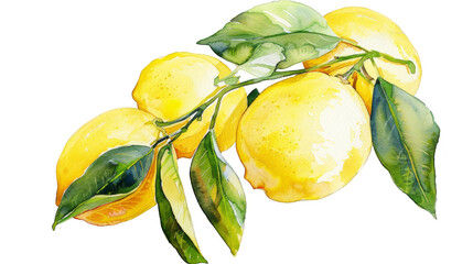 Wall Mural - Hand drawn illustration of lemon isolated on transparent background cutout png