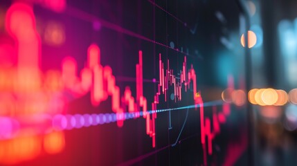 Wall Mural - Dynamic 3D rendering of rising stock market graphs displaying bullish investment trends and financial growth concepts