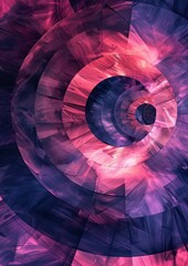 Canvas Print -  Spiral abstract pattern with a mix of pink and purple hues. 