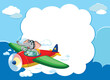 Cartoon elephant flying a plane in the sky