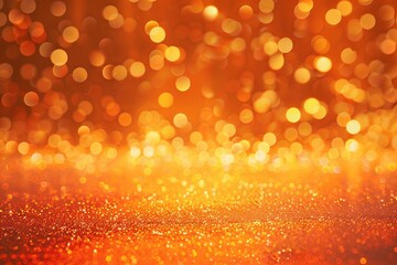 Orange bokeh lights glitter background