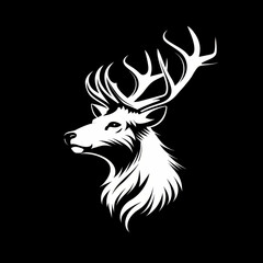 Wall Mural - Hand drawn deer logo design illustration. Generative AI