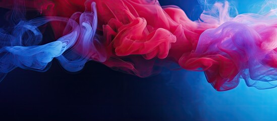Aufkleber - Isolated blue and red smoke cloud against a vape smoke background with copy space image