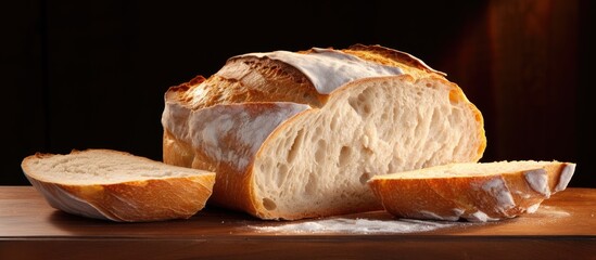 Poster - Bread is a staple food that is typically made from flour water and yeast and is a versatile ingredient in many cuisines around the world. Creative banner. Copyspace image