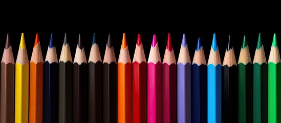 Aufkleber - Copy space image of color pencil on black background