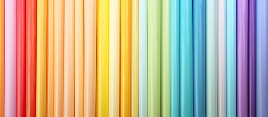 Poster - Abstract rainbow colored pattern texture of pastel straws on a colorful straw art background Perfect for use as a copy space image 152 characters