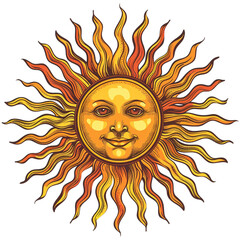 Sticker - sun cartoon character