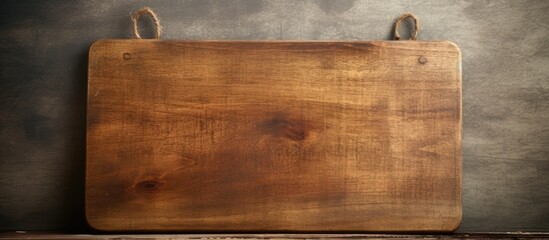 Poster - Antique wooden cutting board with copy space image on vintage background