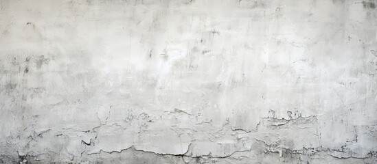 Poster - Old and grungy the texture of a dirty white painted concrete wall serves as a background evoking the roughness of aged cement The image features a copy space