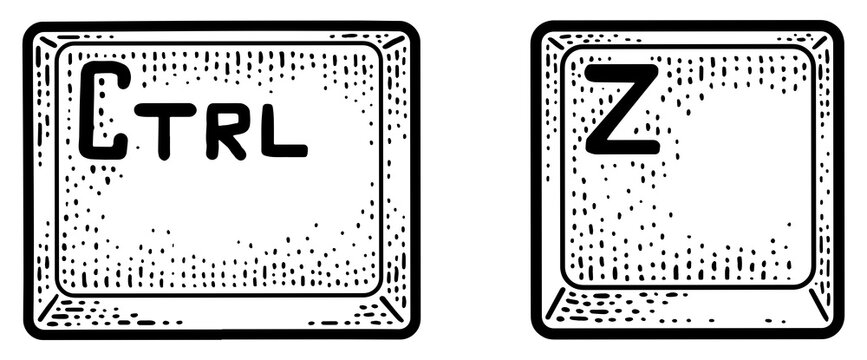 Control Z keys sketch PNG illustration