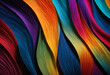 Vibrant, colorful waves flowing across a sleek fabric background, ideal for energetic and lively graphic designs