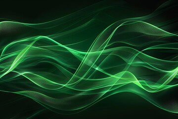 Wall Mural - Abstract green line curve wave background. Vector illustration. 