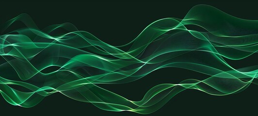 Wall Mural - Abstract green line curve wave background. Vector illustration. 