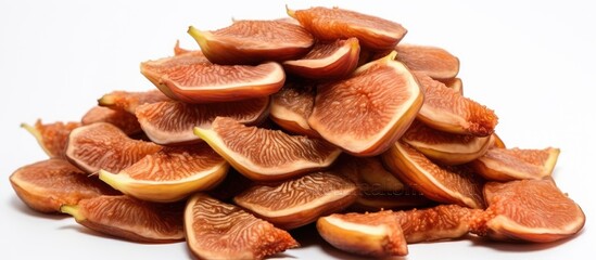 Poster - A close up of figs a type of dried fruit displayed alone on a white background The image provides ample space for adding text