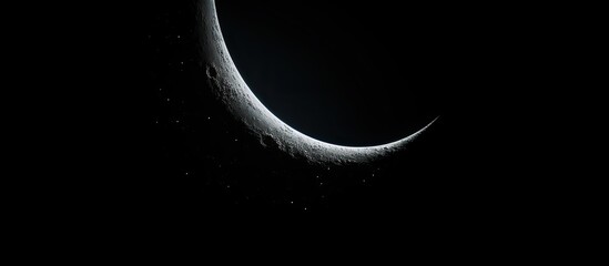 Poster - A copy space image of the moon s crescent in a dark night sky perfect for adding text