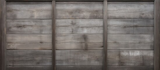 Canvas Print - A gray weathered wooden backdrop with three blank frames nailed onto it Copy space image