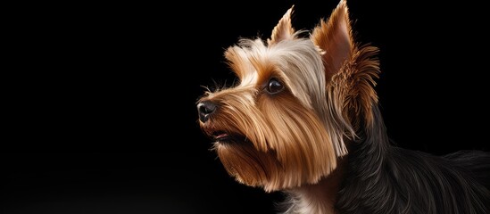 Poster - Close up portrait of a Yorkshire Terrier with copy space image