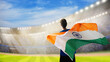 © famveldman - India cricket team supporter on stadium.