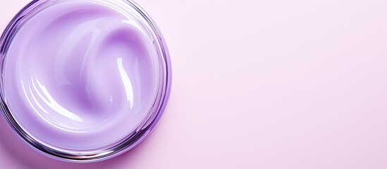 Aufkleber - Top view of a light violet background with a clear cosmetic gel providing ample space for text