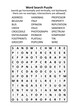 Word search puzzle (general knowledge, family friendly, words ADDRESS - WIRE). Answer included.
