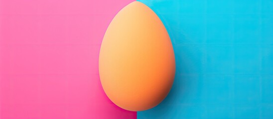 Poster - Top view of a beauty blender on a colorful background with ample copy space for images