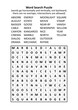 Word search puzzle (general knowledge, family friendly, words ABSORB - YELLOW). Answer included.
