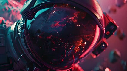 Wall Mural - futuristic astronaut exploring space in vibrant colors