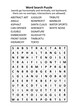 Word search puzzle (general knowledge, family friendly, words ABSTRACT ART - WHITE NOISE). Answer included.

