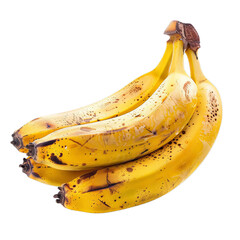 bunch of yellow, ripe bananas isolated on a transparent background