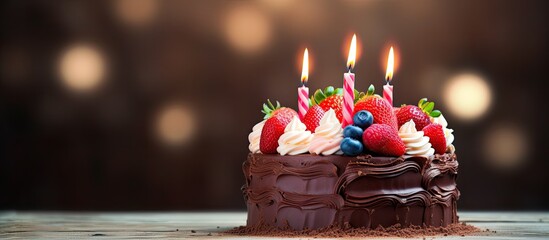 Aufkleber - A birthday cake with copy space image captured at home