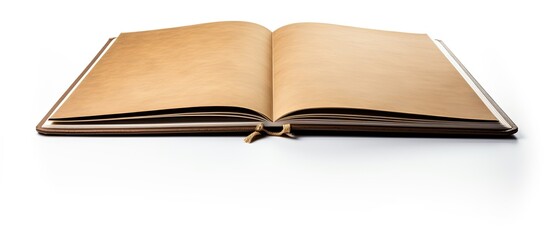 Fototapete - Isolated on a white background a close up copy space image showcases an open binder book