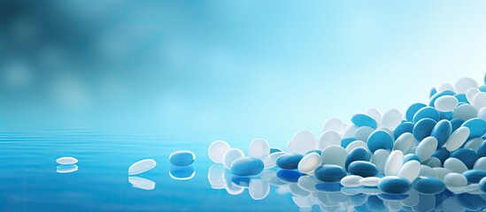 Aufkleber - Beautiful blue background with copy space image for pills