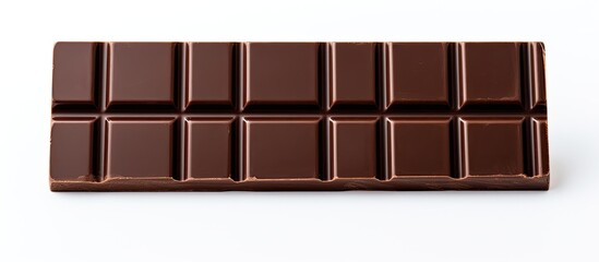 Wall Mural - A dark chocolate bar with a white background providing ample space for copy or additional images