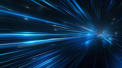 Aufkleber - Futuristic high-speed motion effect with bright blue light streaks. Dynamic energy flow visualization. Abstract background for sci-tech concepts. AI