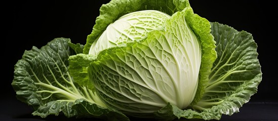 Poster - Copy space image of white background with fresh cabbage