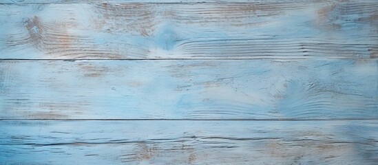 Aufkleber - A vintage teak surface board or grunge plywood with a natural old antique pattern creating a pastel blue wooden wall texture background for design artwork or a floor Ample copy space image is availab