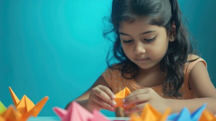 creating paper cranes fictional character created by generative ai.