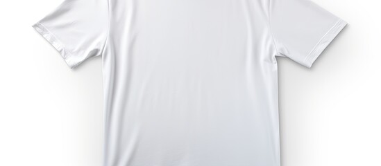 Poster - Copy space image of a blank white shirt worn by a young man isolated on a white background representing a T shirt design and clothing idea