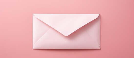 Poster - A copy space image of a pink background with a white letter written on a craft paper envelope