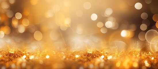 Poster - a festive background featuring a captivating combination of natural bokeh and vibrant golden lights 