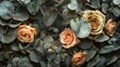 © RocknRoller Studios - Romantic Background with Roses. Floral Wallpaper.